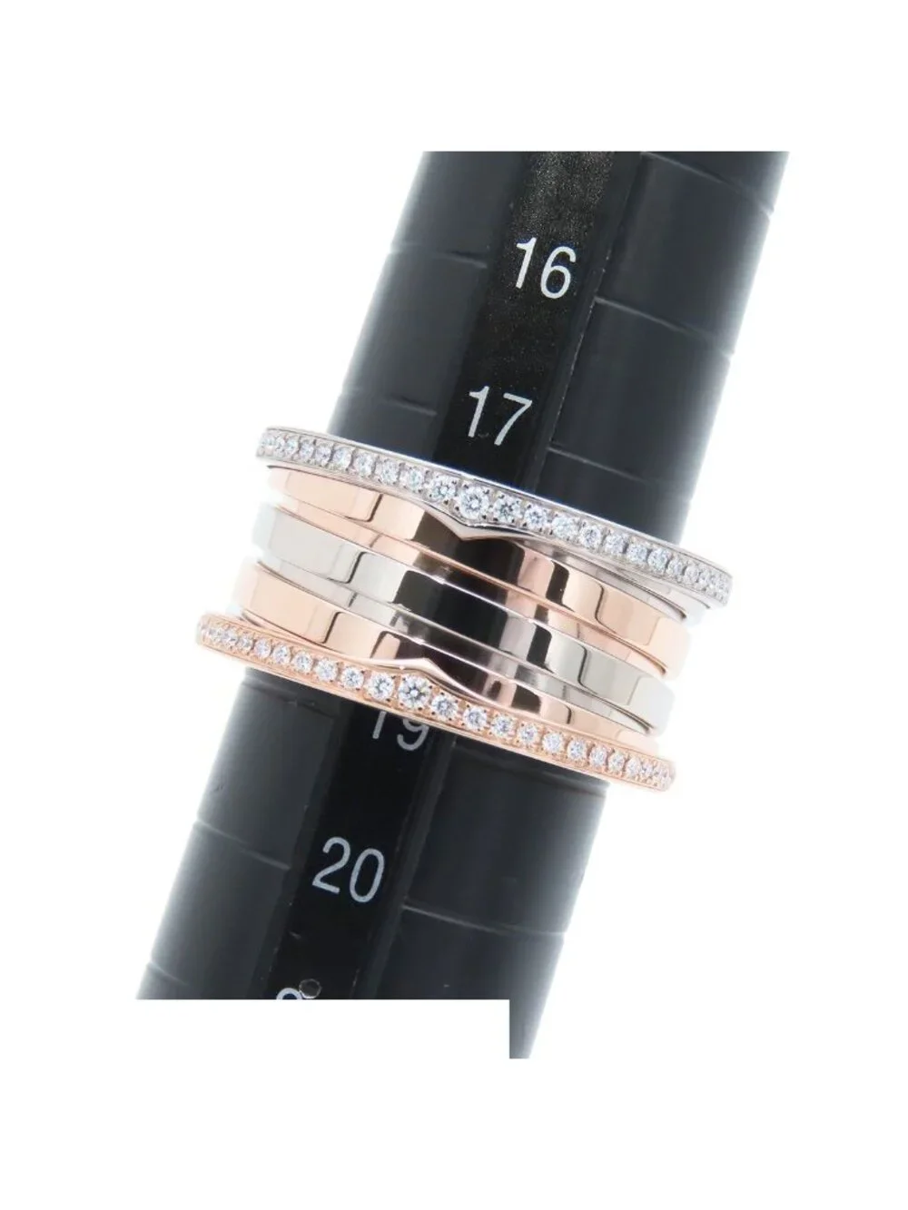 Bvlgari Ring White Gold Pink Diamond B.Zero1 Band No 59 Manufactur
